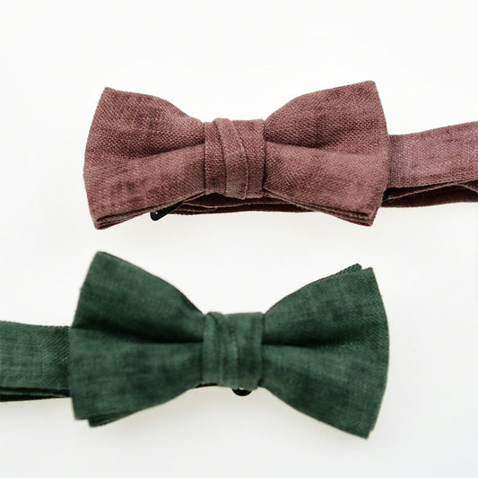 Tie-Dye Green Luxury Men's Linen Bow Tie