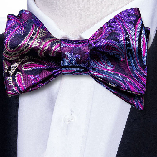 Luxury men's purple striped silk tie