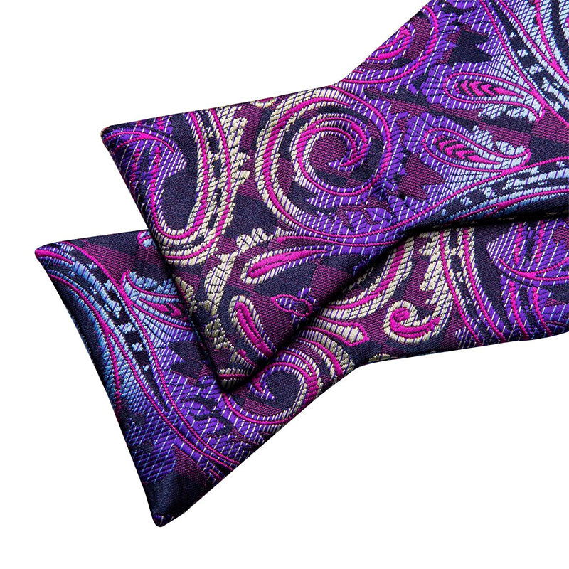 Luxury men's purple striped silk tie