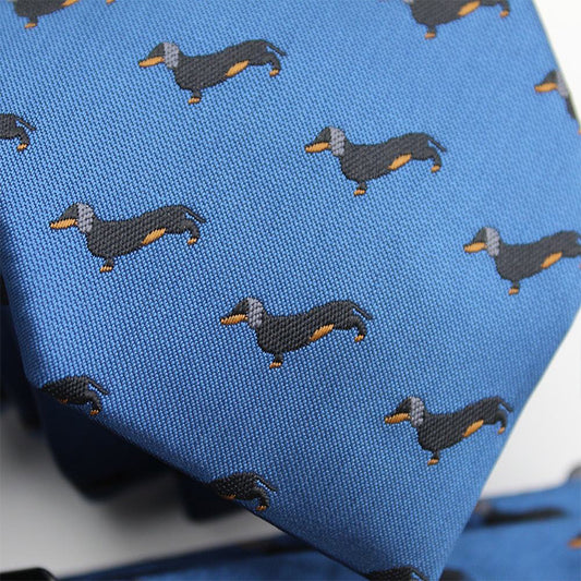 Cute Blue Animal Braided Men's Bow Tie