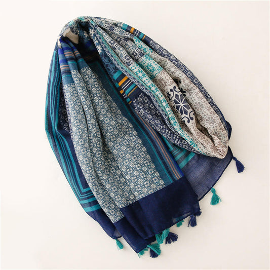 Women's long printed cashmere shawl