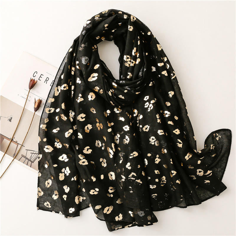 Women's solid color tassel printed shawl scarf
