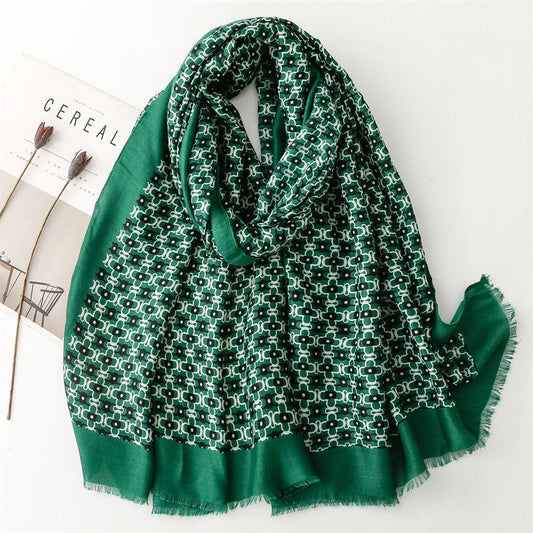 Women's cotton and linen beach shawl scarf