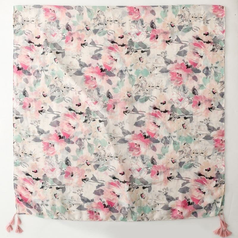 High-quality floral print scarf