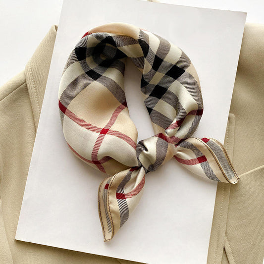 Diamond Camel Check Print Small Square Scarf