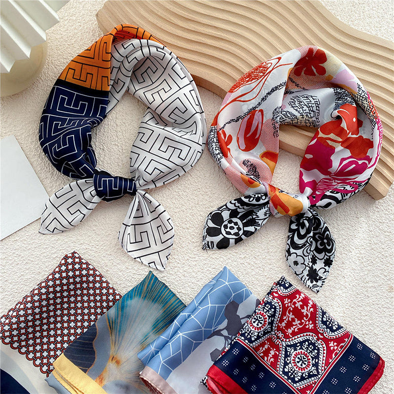 Stylish Geometric Plaid Print Pocket Scarf