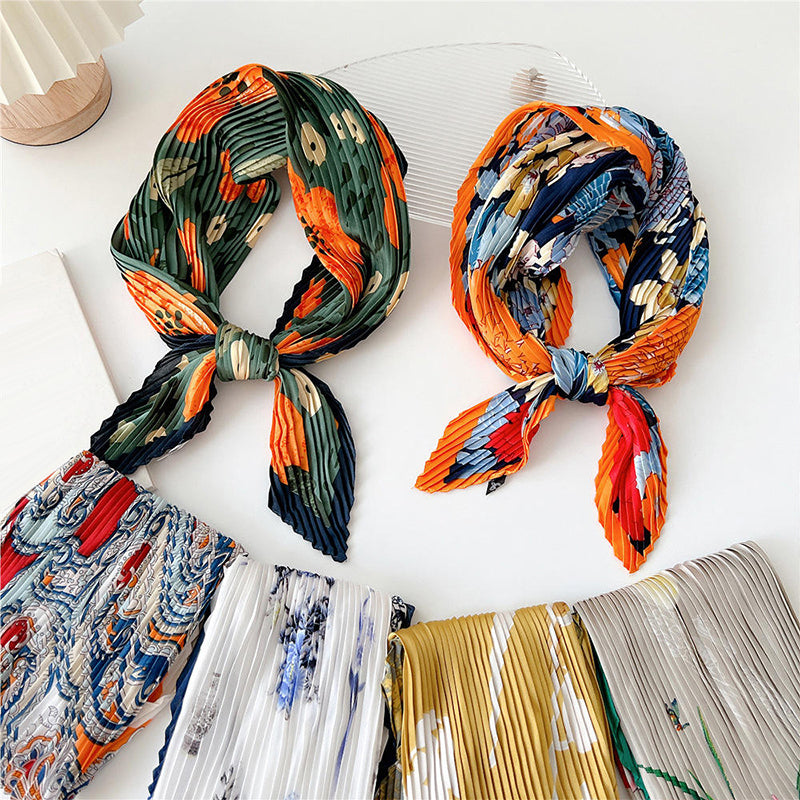 Printed floral commuter sun protection scarf