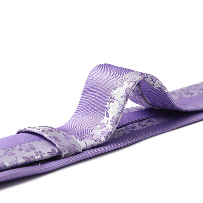 Embroidered jacquard panel designer tie