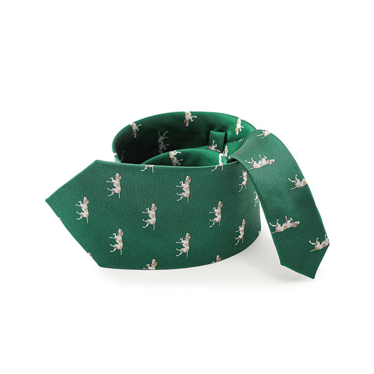 Emerald green animal print tie