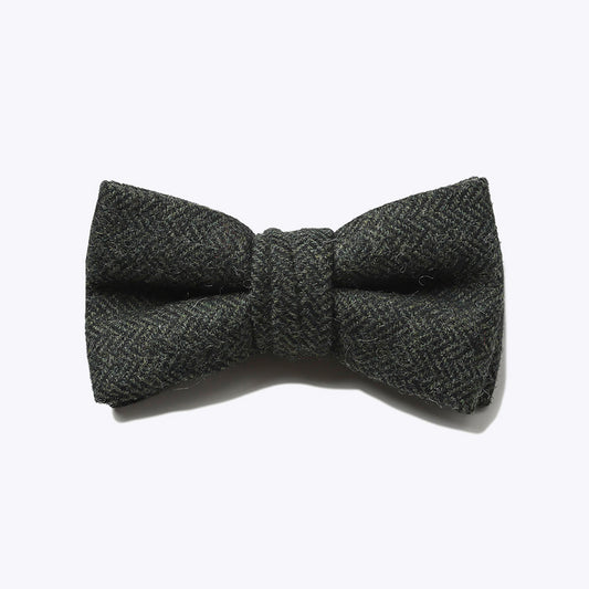 Luxe Wool Herringbone Adjustable Bow Tie