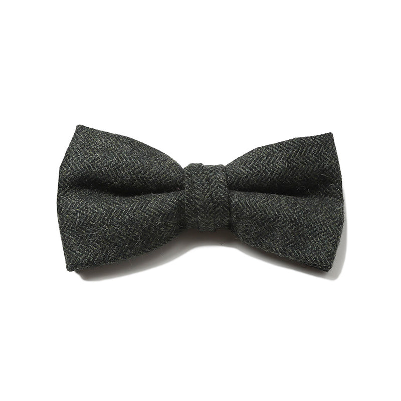 Luxe Wool Herringbone Adjustable Bow Tie