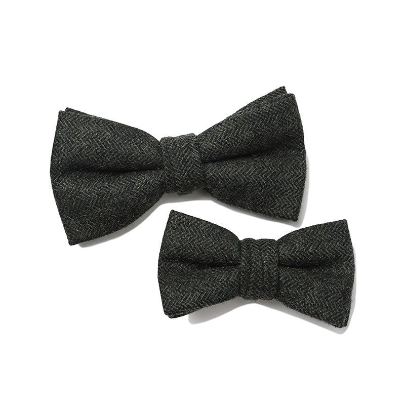 Luxe Wool Herringbone Adjustable Bow Tie
