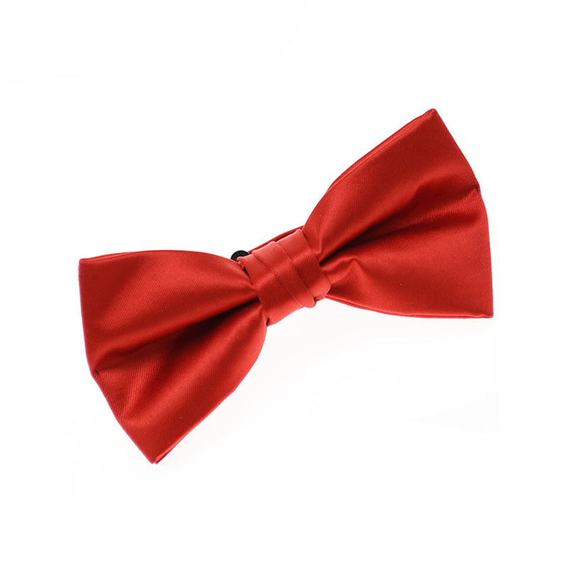 Premium Adjustable Solid-Color Satin Bow Tie