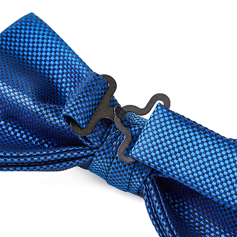 Men's Blue Woven Jacquard Small Square Texture Bow Tie