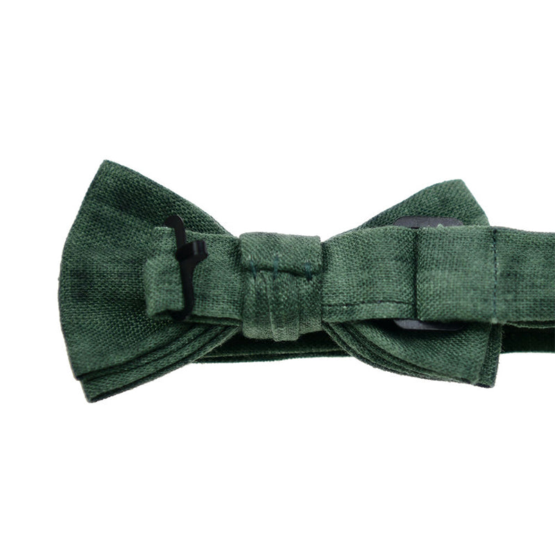 Tie-Dye Green Luxury Men's Linen Bow Tie