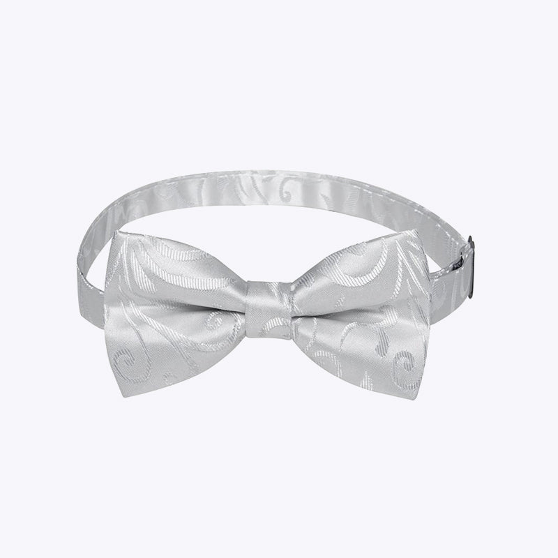 Pure White Men's Luxury Jacquard Pre-tied Bow Tie