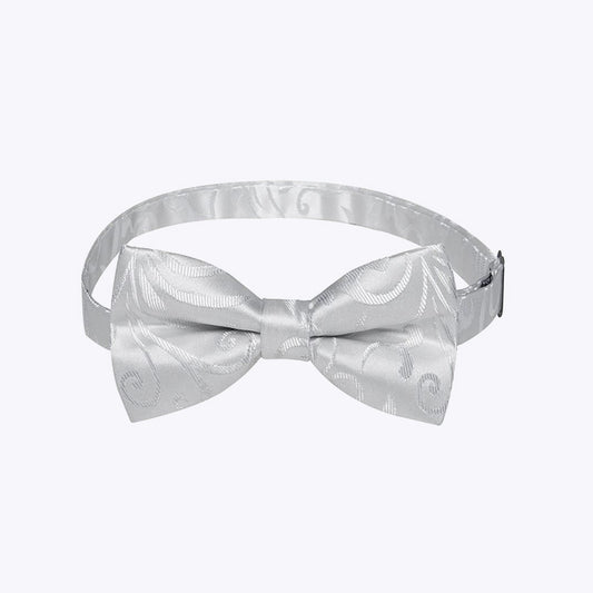 Pure White Men's Luxury Jacquard Pre-tied Bow Tie