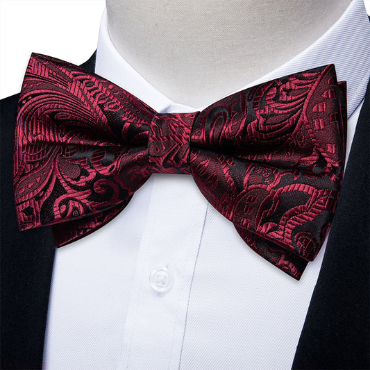Luxury Men's Pre-tied Silk Jacquard Bow Tie