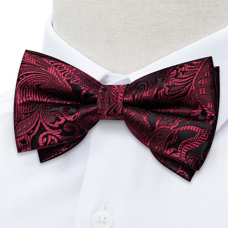 Luxury Men's Pre-tied Silk Jacquard Bow Tie
