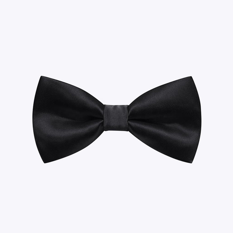Luxury Men's Formal Black Satin Silk Bow Tie