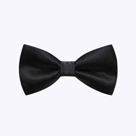 Luxury Men's Formal Black Satin Silk Bow Tie