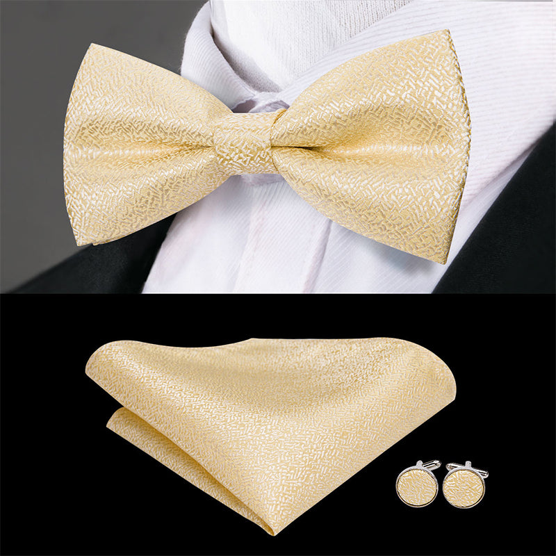 High quality men's gold luxury bow tie
