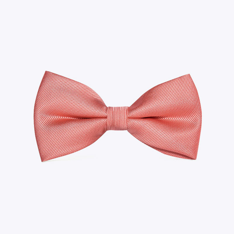 High Quality Men's Pink Silk Plain Bow Tie