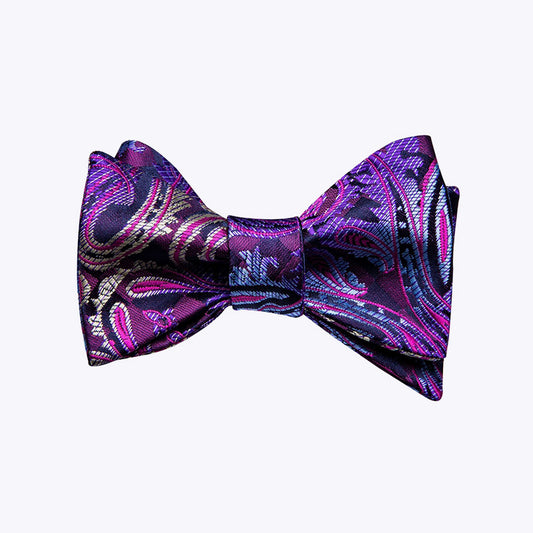 Luxury men's purple striped silk tie