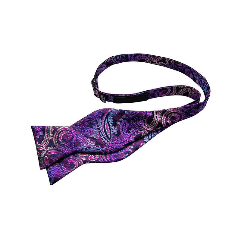 Luxury men's purple striped silk tie