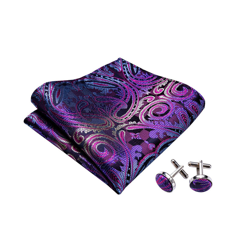 Luxury men's purple striped silk tie