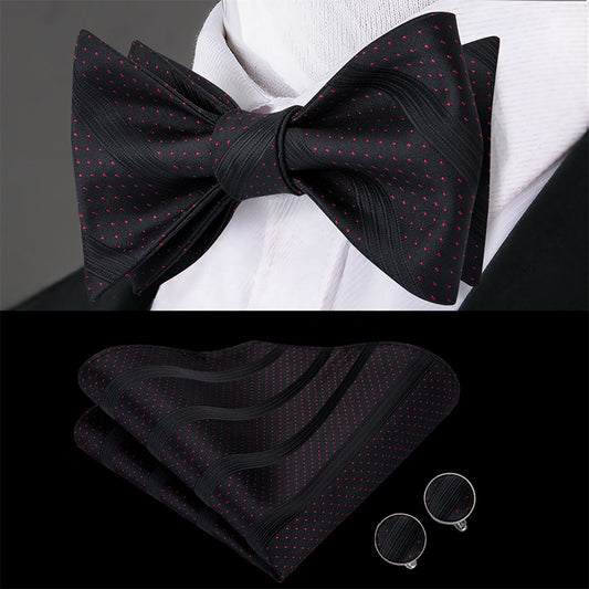 Fashion Striped Silk Self-Tie Bow Tie