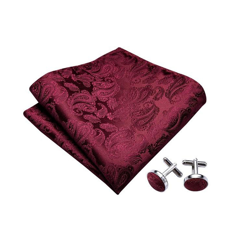 Red Embroidered Silk Men's Self-Tie Bow Tie