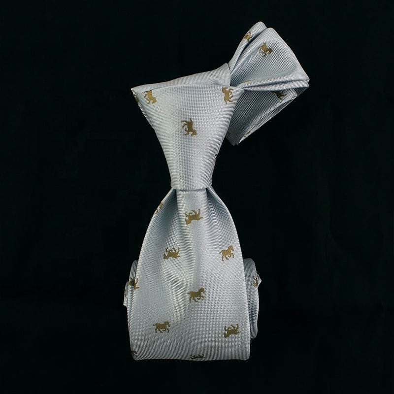 Gray blue men's tie and self tie