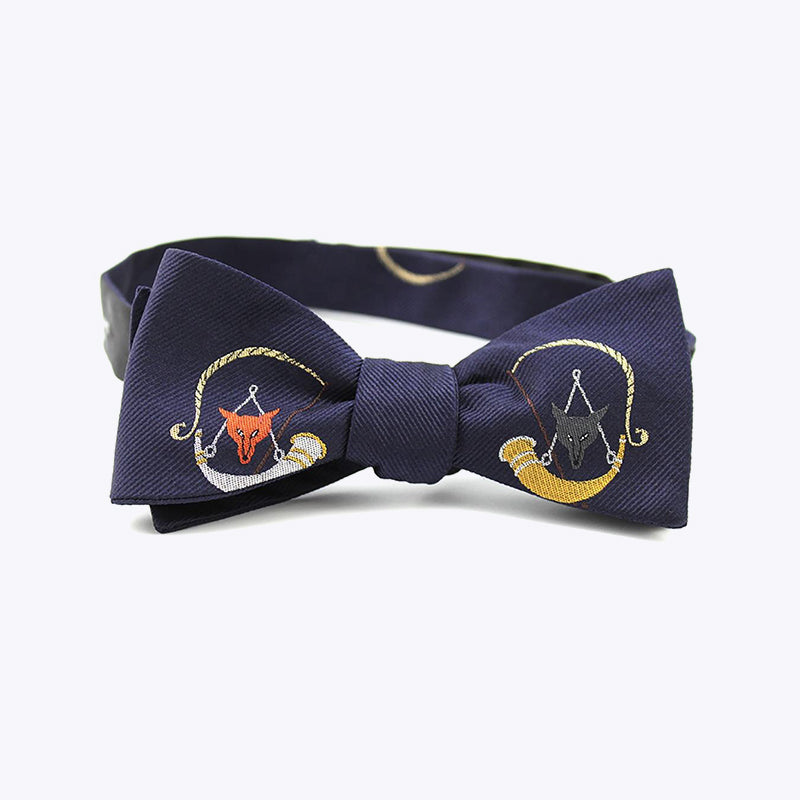 Wild and elegant purple fox horn bow tie