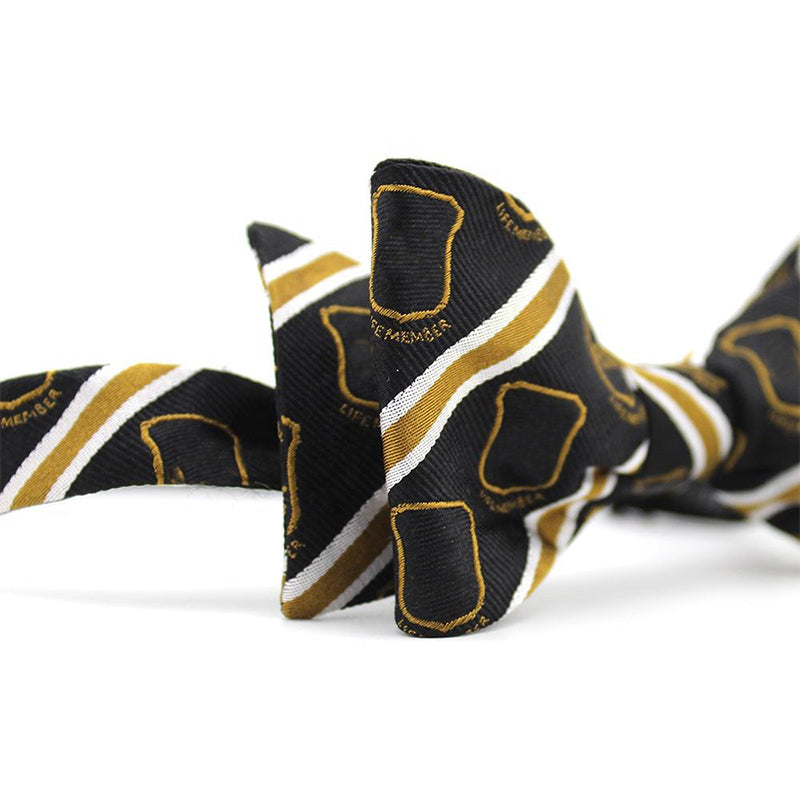 Vintage Black Striped Men's Bow Tie