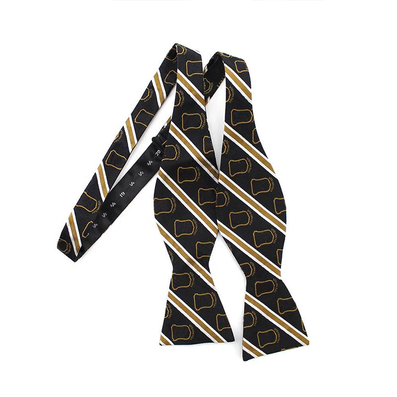 Vintage Black Striped Men's Bow Tie