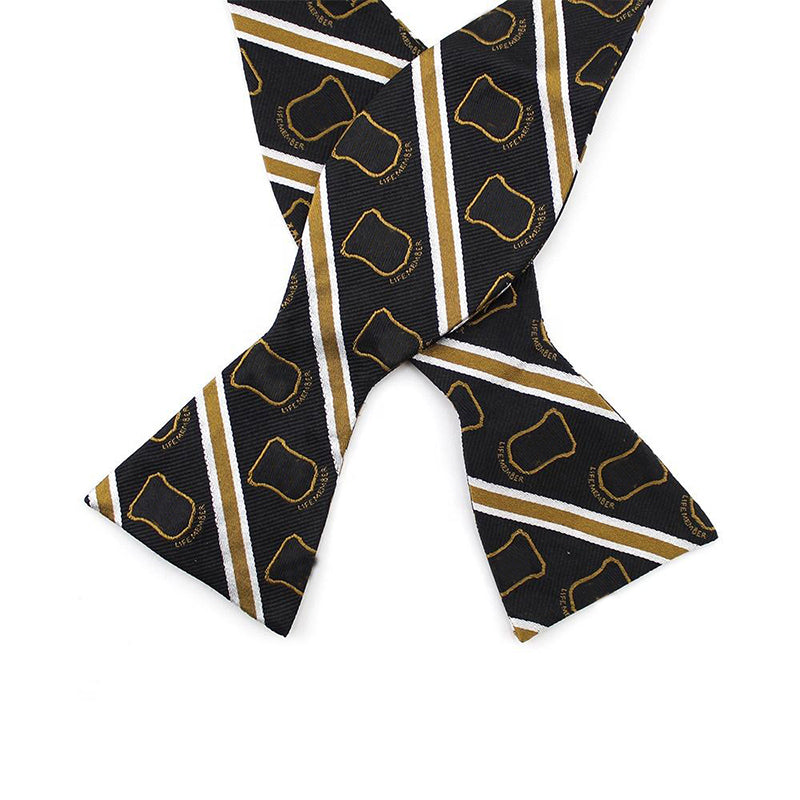 Vintage Black Striped Men's Bow Tie