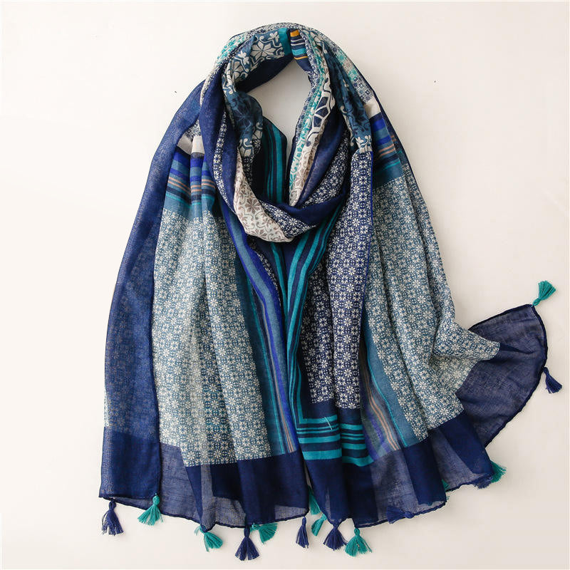 Women's long printed cashmere shawl
