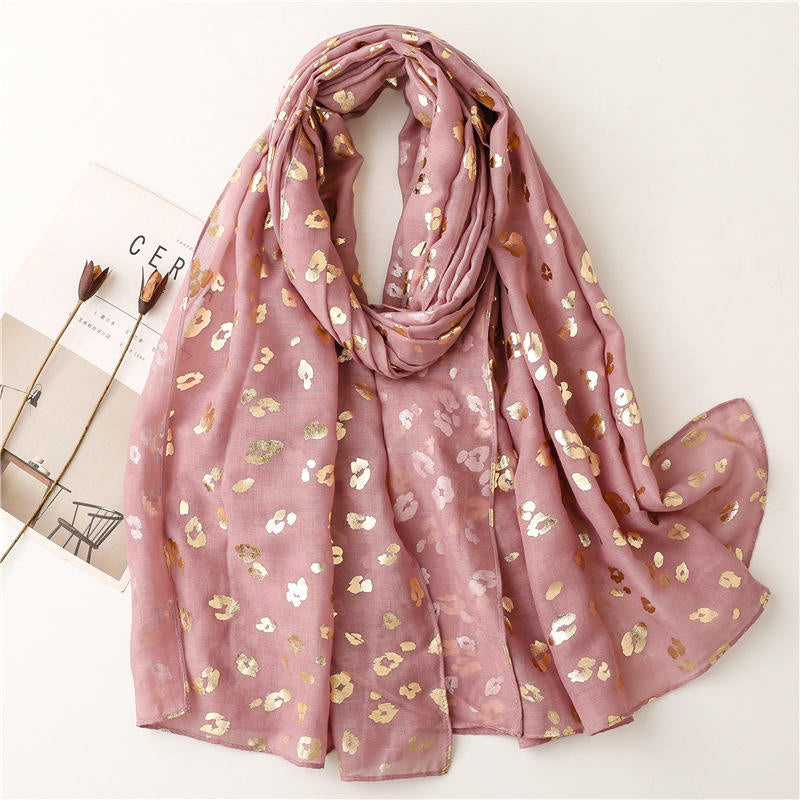 Women's solid color tassel printed shawl scarf