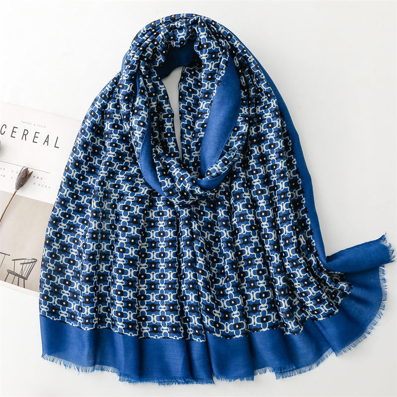 Women's cotton and linen beach shawl scarf