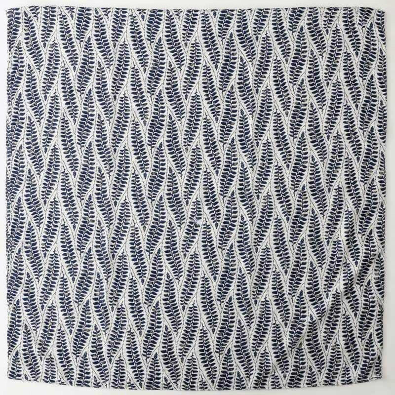 Gold-printed palm leaf tassel silk scarf