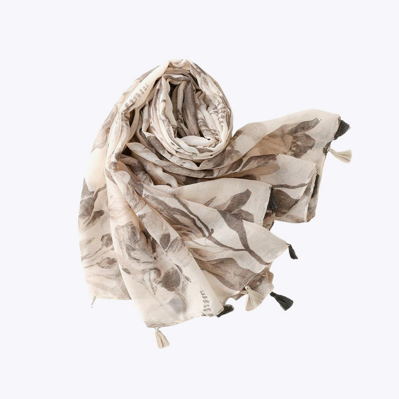 Tie-dye ombré pearl chiffon scarf