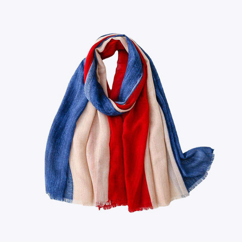 geometric print chain-embellished scarf