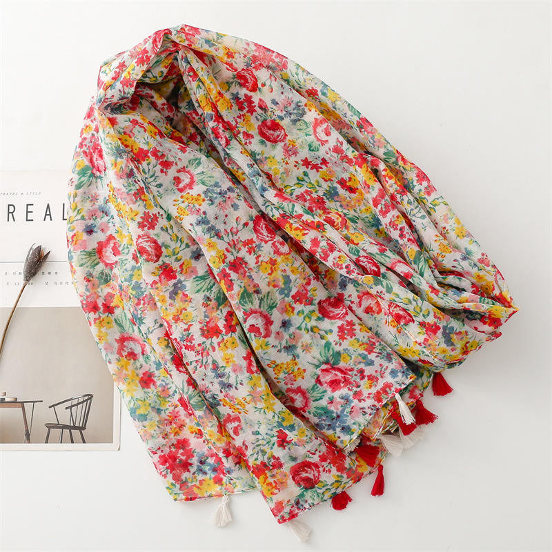 Beautiful colorful viscose women's scarf