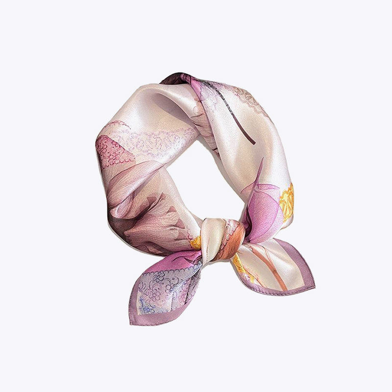 Silk-like Textured Printed Square Women's Scarf