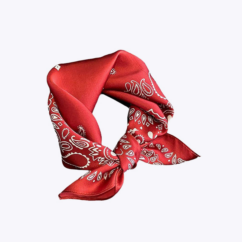 Korean style floral retro print square scarf