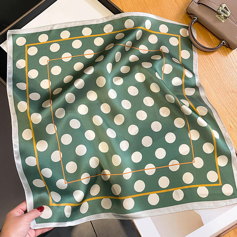 Vintage Polka Dot Women's Silk Square Scarf