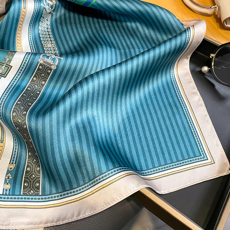 Striped Print Silk Women's Headscarf