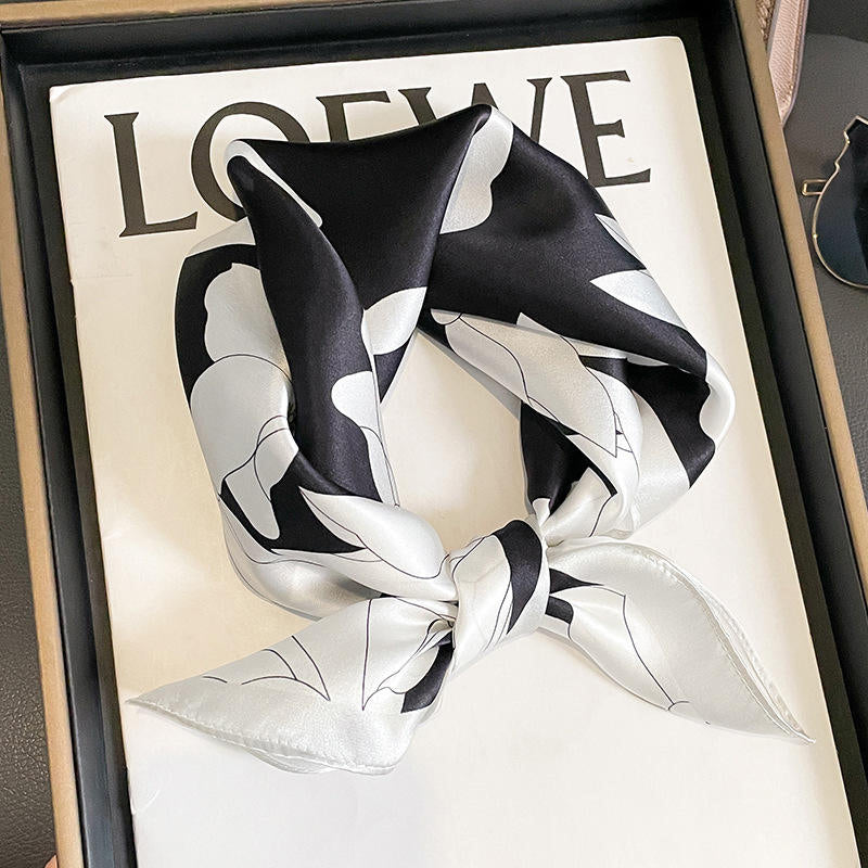 Women's silk floral square scarf