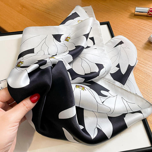 Women's silk floral square scarf